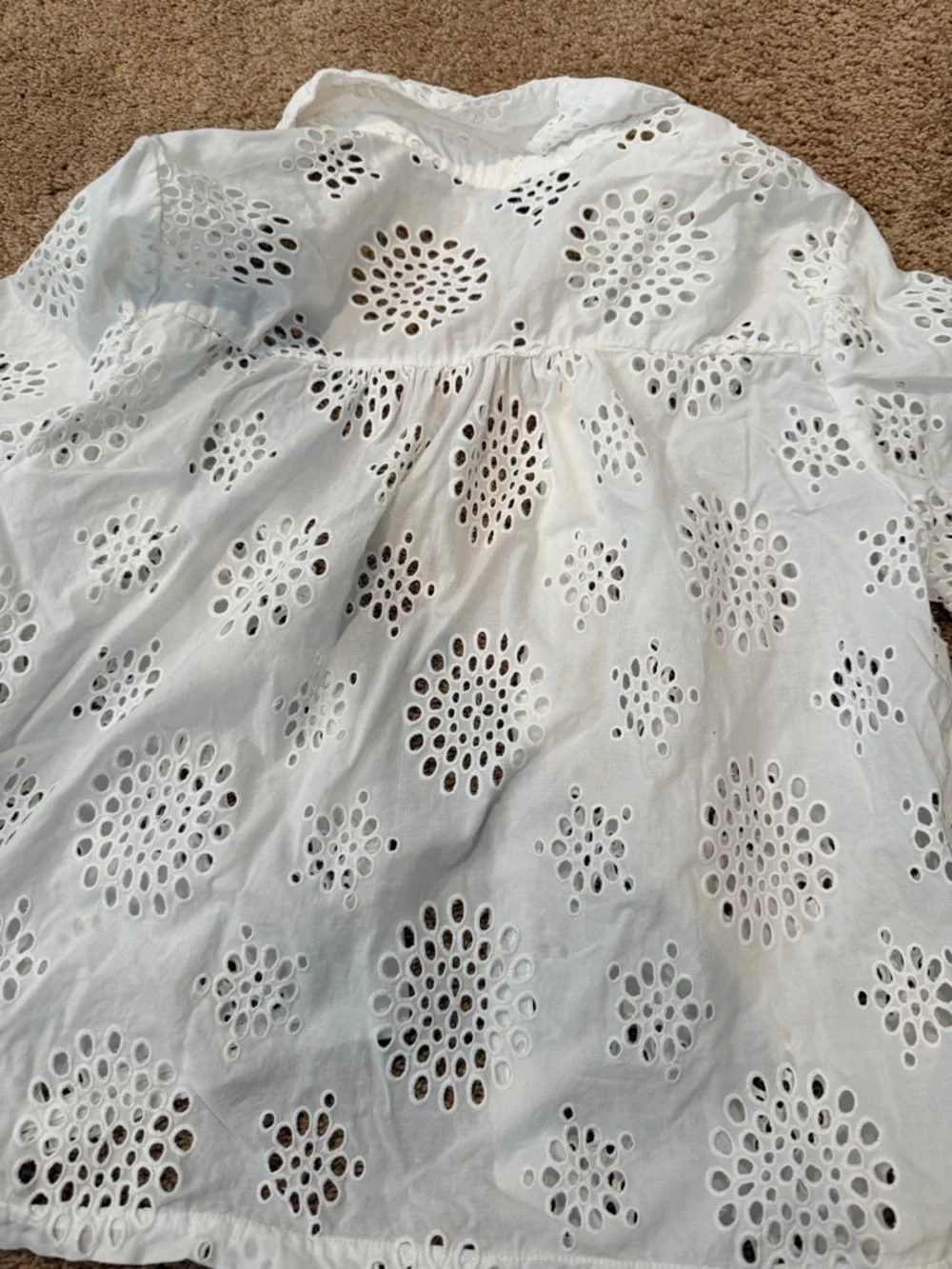 Michael Stars White Eyelet Button-Up Blouse - Picture 4 of 5